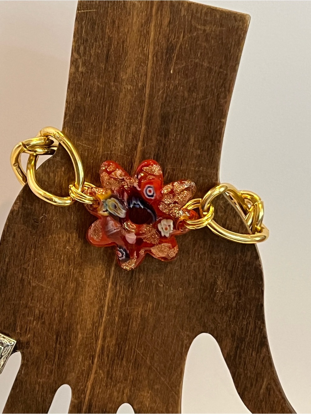 Glass Focal Chain Bracelet